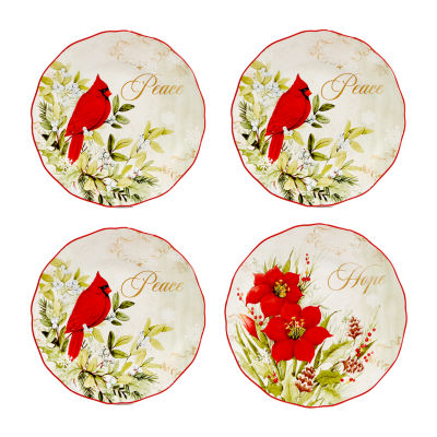 Certified International Winter'S Medley 4-pc. Earthenware Dessert Plate