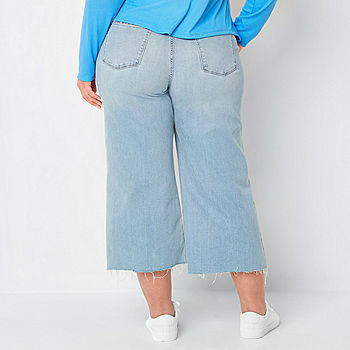  Womens High Rise Wide Leg Cropped Jean - JCPenney