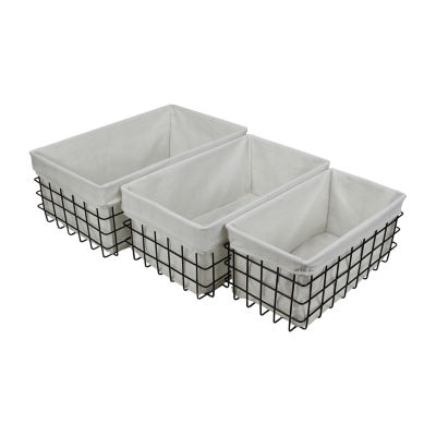 Cheungs Set Of 3 Lined Wire Organizer