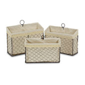 Honey Can Do Gray Plaid Large Collapsible Fabric Storage Bins With Handles  Set, 3ct.