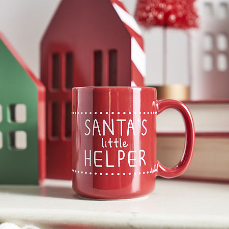 Hope & Wonder Santas Little Helper 6oz & 19oz Santas Helper Coffee Mug Set, One Size , Red