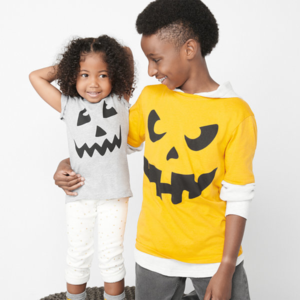 Hope & Wonder Pumpkin Face Halloween Baby Bodysuit