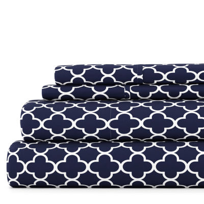 Casual Comfort™ Premium Ultra Soft Quatrefoil Pattern Microfiber Wrinkle Free Sheet Set
