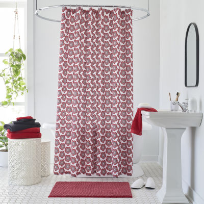 Home Expressions Red Poppy Shower Curtain, Color Redwhite JCPenney