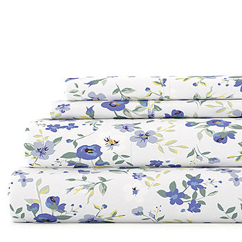 Casual Comfort™ Premium Ultra Soft Blossoms Sheet Set, Color: Light Blue -  JCPenney