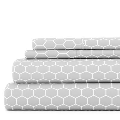 Casual Comfort Ultra Soft Honeycomb Pattern 4 Piece Bed Sheet Set