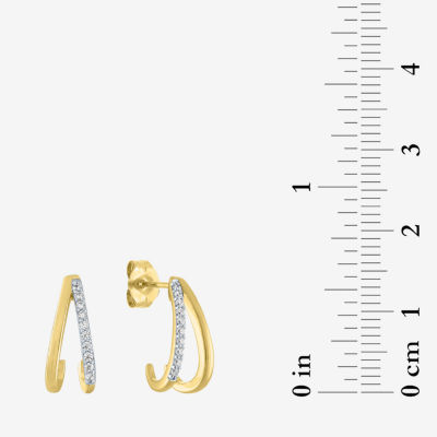 Diamond Addiction (G-H / Si2-I1) 1/10 CT. T.W. Lab Grown White Diamond 10K Gold 14mm Hoop Earrings