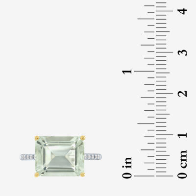 Diamond Addiction (G-H / Si2-I1) Womens 1/10 CT. T.W. Genuine Green Quartz 10K Gold Cocktail Ring