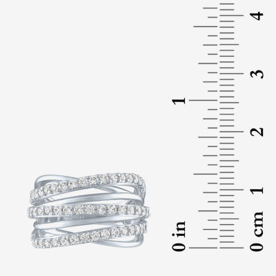 Orbit (G-H / Si2-I1) Womens 1 CT. T.W. Lab Grown White Diamond 10K Gold Crossover Band