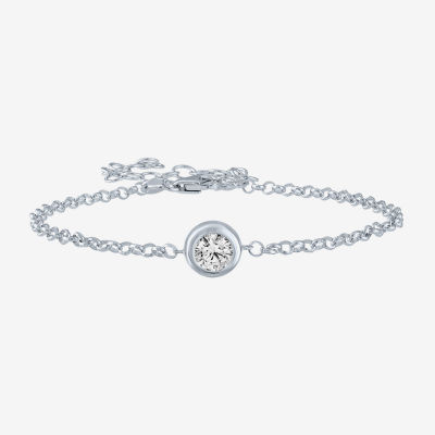 Diamond Addiction (G-H / Si2-I1) Womens 10K Gold 8 Inch Cable Round Chain Bracelet