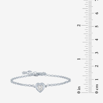 Diamond Addiction (G-H / Si2-I1) 10K Gold 8 Inch Cable Heart Chain Bracelet