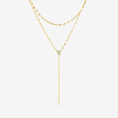 Diamond Addiction (G-H / Si2-I1) Womens 1/10 CT. T.W. Lab Grown White 10K Gold Y Necklace