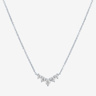 Diamond Addiction (G-H / Si2-I1) Womens 1/5 CT. T.W. Lab Grown White 10K Gold Chevron Y Necklace