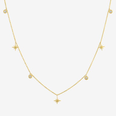 Diamond Addiction (G-H / Si2-I1) North Star Womens 1/10 CT. T.W. Lab Grown White 10K Gold Y Necklace