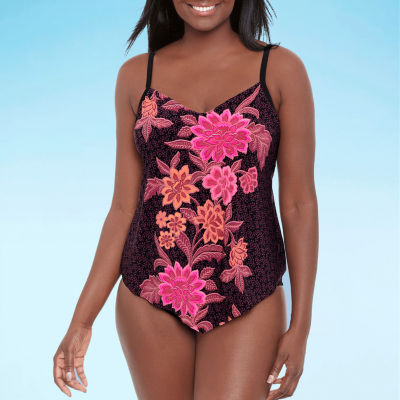 Trimshaper Floral Tankini Swimsuit Top