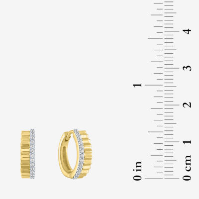 Diamond Addiction (G-H / Si2-I1) 1/10 CT. T.W. Lab Grown White Diamond 14K Gold Over Silver Sterling Silver 13mm Hoop Earrings