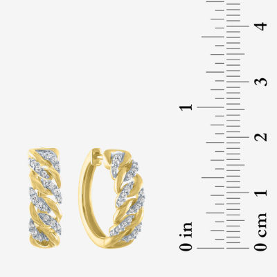 Diamond Addiction (G-H / Si2-I1) 1/4 CT. T.W. Lab Grown White Diamond 14K Gold Over Silver Sterling Silver 17mm Hoop Earrings