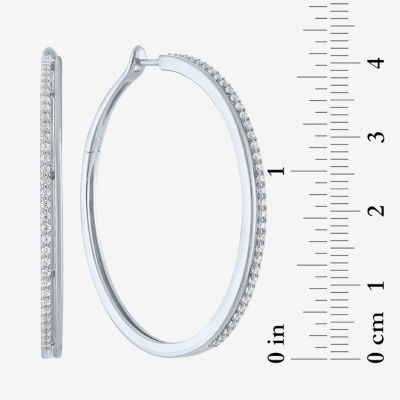 Diamond Addiction (G-H / Si2-I1) 1/2 CT. T.W. Lab Grown White Diamond Sterling Silver 40mm Hoop Earrings