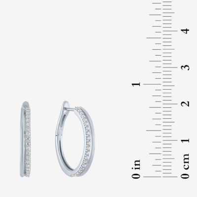 Diamond Addiction (G-H / Si2-I1) Womens 1/5 CT. Lab Grown White Diamond Sterling Silver 20mm Hoop Earrings