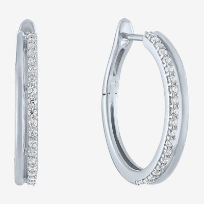 Diamond Addiction (G-H / Si2-I1) 1/5 CT. T.W. Lab Grown White Diamond Sterling Silver 20mm Hoop Earrings