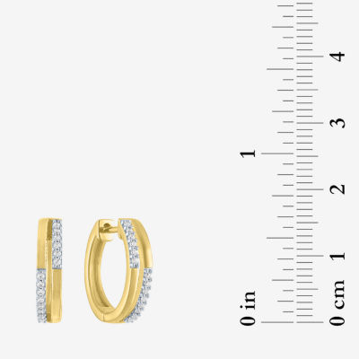 Diamond Addiction (G-H / Si2-I1) 1/10 CT. T.W. Lab Grown White Diamond 14K Gold Over Silver Sterling Silver 15mm Hoop Earrings