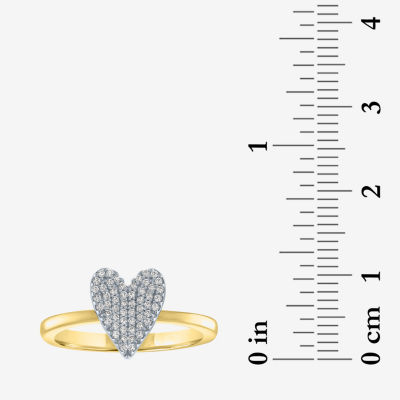 Diamond Addiction (G-H / Si2-I1) Womens 1/6 CT. T.W. Lab Grown White 14K Gold Over Silver Sterling Heart Cocktail Ring