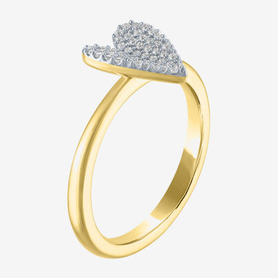 Diamond Addiction (G-H / Si2-I1) Womens 1/6 CT. T.W. Lab Grown White 14K Gold Over Silver Sterling Heart Cocktail Ring