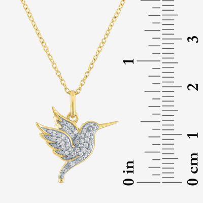 Bird (G-H / Si2-I1) Womens 1/10 CT. T.W. Lab Grown White Diamond 14K Gold Over Silver Sterling Silver Pendant Necklace