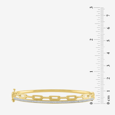 Diamond Addiction (G-H / Si2-I1) 1/4 CT. T.W. Lab Grown White Diamond 14K Gold Over Silver Sterling Silver Bangle Bracelet