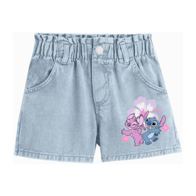 Disney Collection Little & Big Girls Stitch Denim Short
