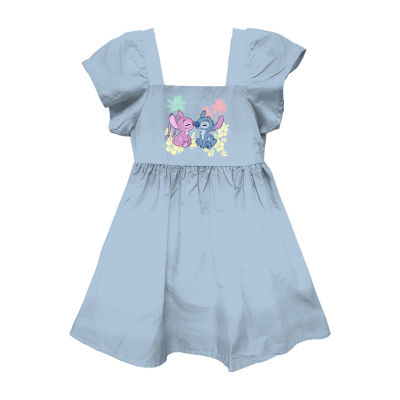 Disney Collection Little Big Girls Short Sleeve Flutter Stitch A Line Dress Brazos Mall