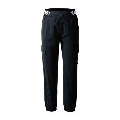 Girls Black Cotton Cuffed Cargo Trousers