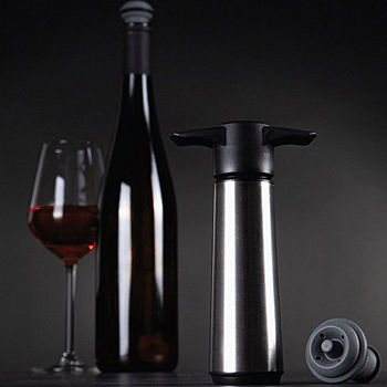The Original Vacu VIN Wine Saver With 1 Vacuum Stopper - Black for sale  online