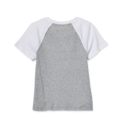 Thereabouts Little & Big Girls Rib Round Neck Short Sleeve T-Shirt