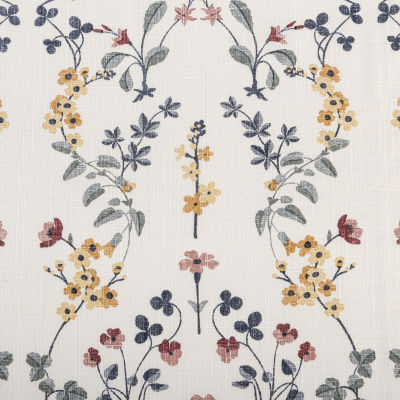 Fieldcrest Arden Vine Floral Print Sheer Grommet Top Single Curtain Panel