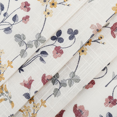Fieldcrest Arden Vine Floral Print Sheer Grommet Top Single Curtain Panel