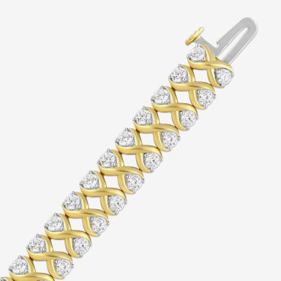 Womens 3 CT. T.W. Lab Grown White Diamond 10K Gold Tennis Bracelet