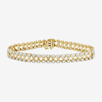 Womens 3 CT. T.W. Lab Grown White Diamond 10K Gold Tennis Bracelet