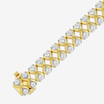 Womens 3 CT. T.W. Lab Grown White Diamond 10K Gold Tennis Bracelet