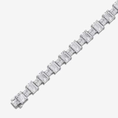 17 C.T. T.W Womens Lab Grown White Diamond 10K White Gold Tennis Bracelet