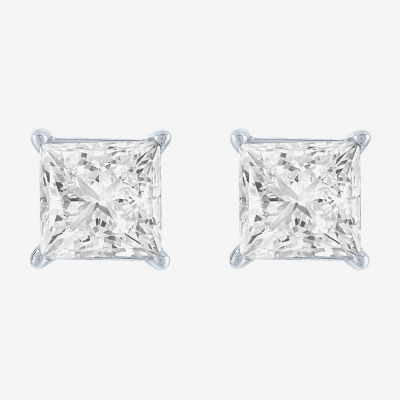  ( E-F/Si1-Si2 ) 4 CT. T.W. Lab-Grown Diamond 14K Gold 7mm Princess Stud Earrings