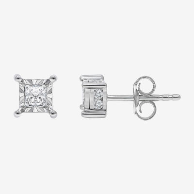 (I / I1) 1 CT. T.W. Lab Grown White Diamond 10K White Gold Stud Earrings