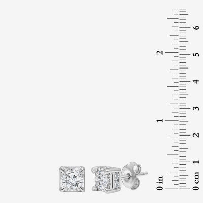 Tru Miracle 1 1/2 CT. T.W. Lab Grown White Diamond 10K White Gold 6.3mm Stud Earrings