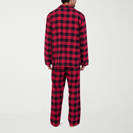 Hanes Mens Big and Tall Round Neck Long Sleeve 2-pc. Pajama Sets, 3x-large Tall, Red