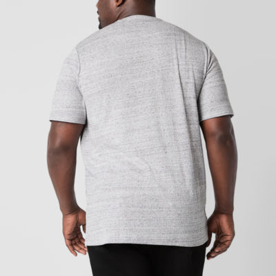 Shaquille O'Neal XLG Ribbed Dropneedle Big and Tall Mens Crew Neck Short Sleeve T-Shirt