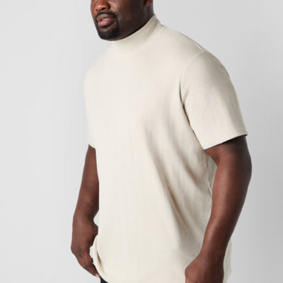 Shaquille O'Neal XLG Ribbed Mens Mock Neck Short Sleeve Big and