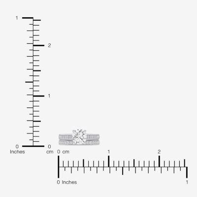 (F-G /Vs2-Si1) Womens 2 1/2 CT. T.W. Lab Grown White Diamond 10K Gold Round Side Stone Bridal Set