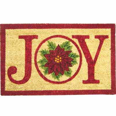 Joy Poinsettia Doormat, Color: Multi - JCPenney