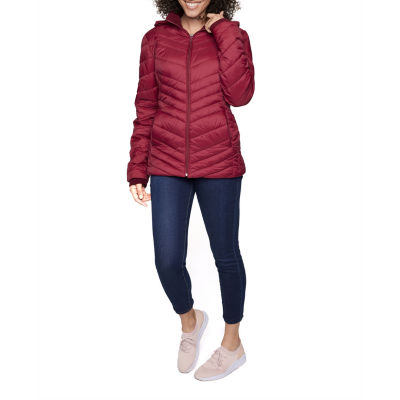 Xersion Womens Removable Hood Lightweight Puffer Jacket