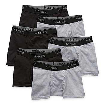Boxer Brief Hanes Kids Boy's 245240 Black/Grey Cotton Underwear Size L 14-16